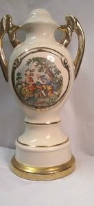 VINTAGE Martha & George Washington Table Lamp Holder or Vase Colonial Art Cltbe